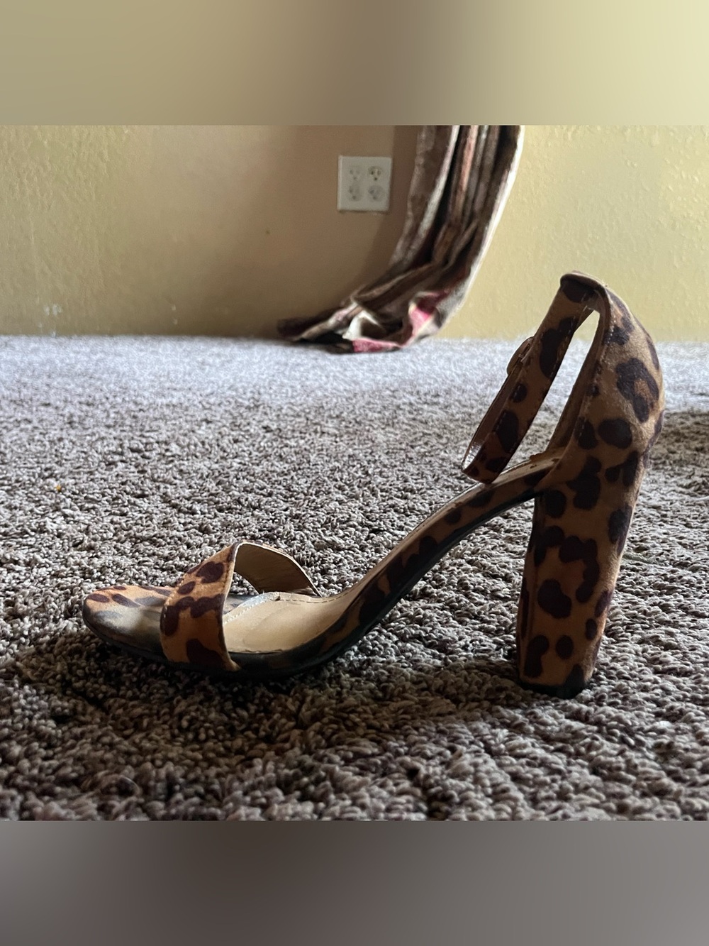 Leopard Print Block Heel Sandals for Women